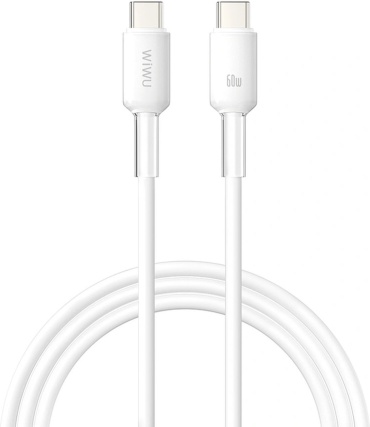 Кабель WIWU USB TypeC (F), USB TypeC (M), 2 м, белый