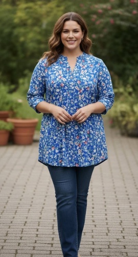 Рубашка Guljan blouse синий, мультиколор