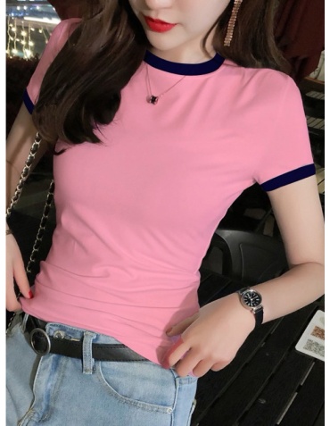 Футболка Coco Wear однотонный черный, розовый