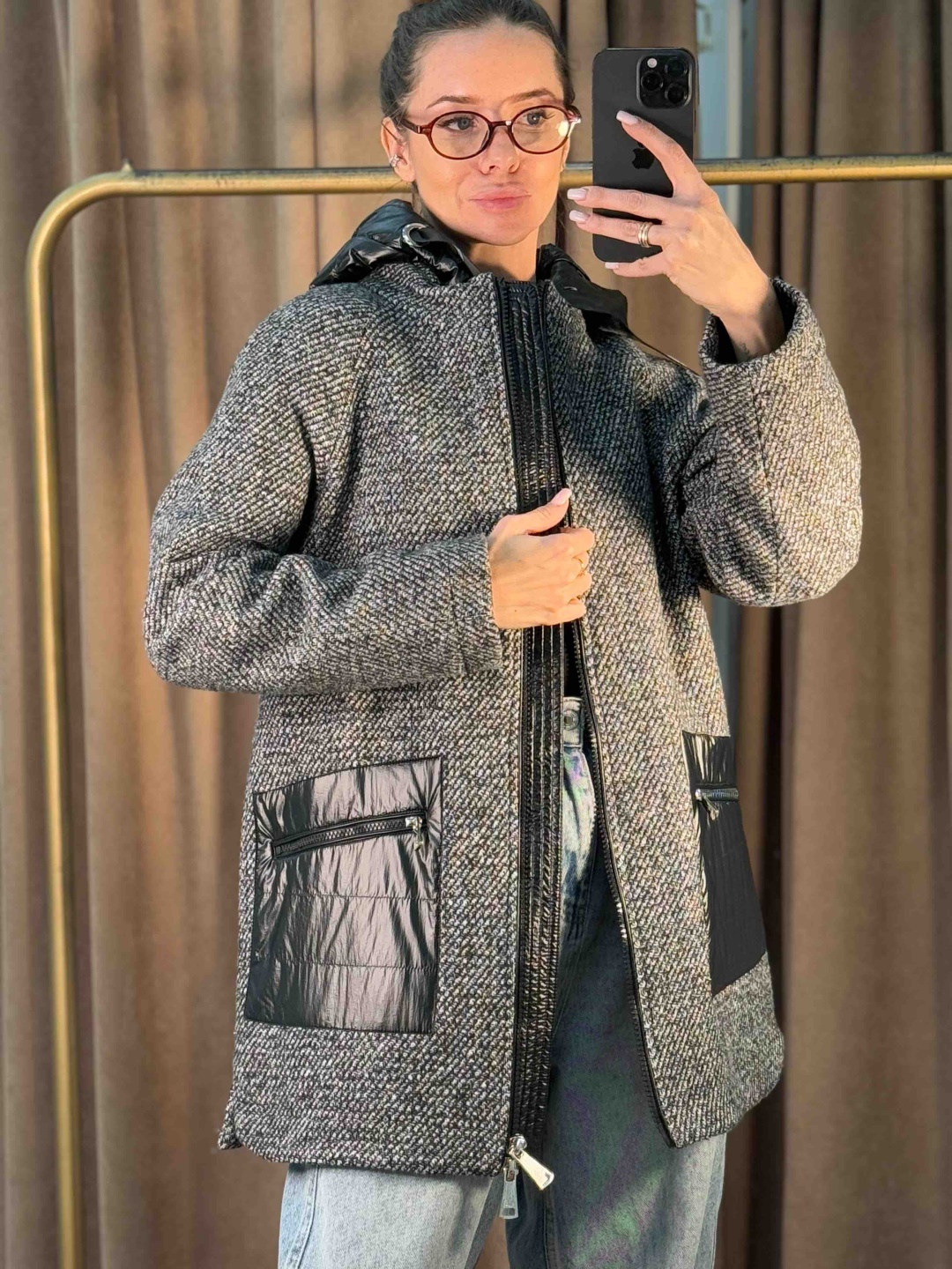 Пальто серый