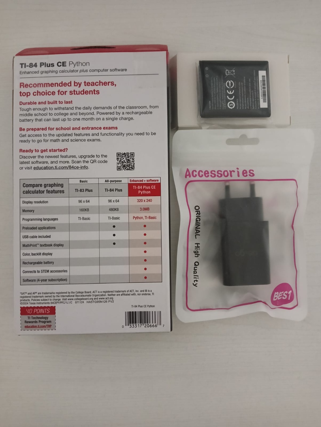 Texas Instruments TI-84 Plus CE Python, 10-разрядный, черный