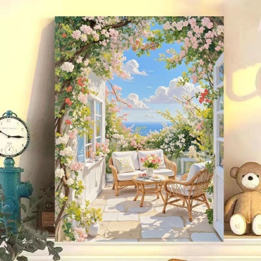 Дом у моря холст на подрамнике 40x30 см