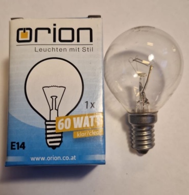 Orion 60W E14, накаливания, теплый белый