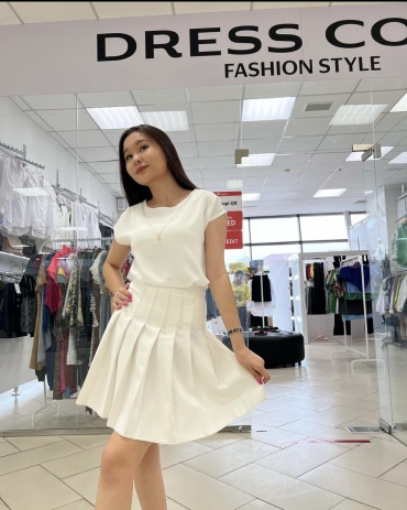 Плиссированная юбка DressCode белый