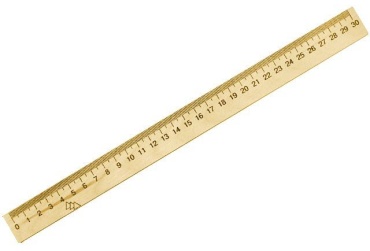 Линейка 30242606_549340436, 30 см, 1 шт, дерево, бежевый