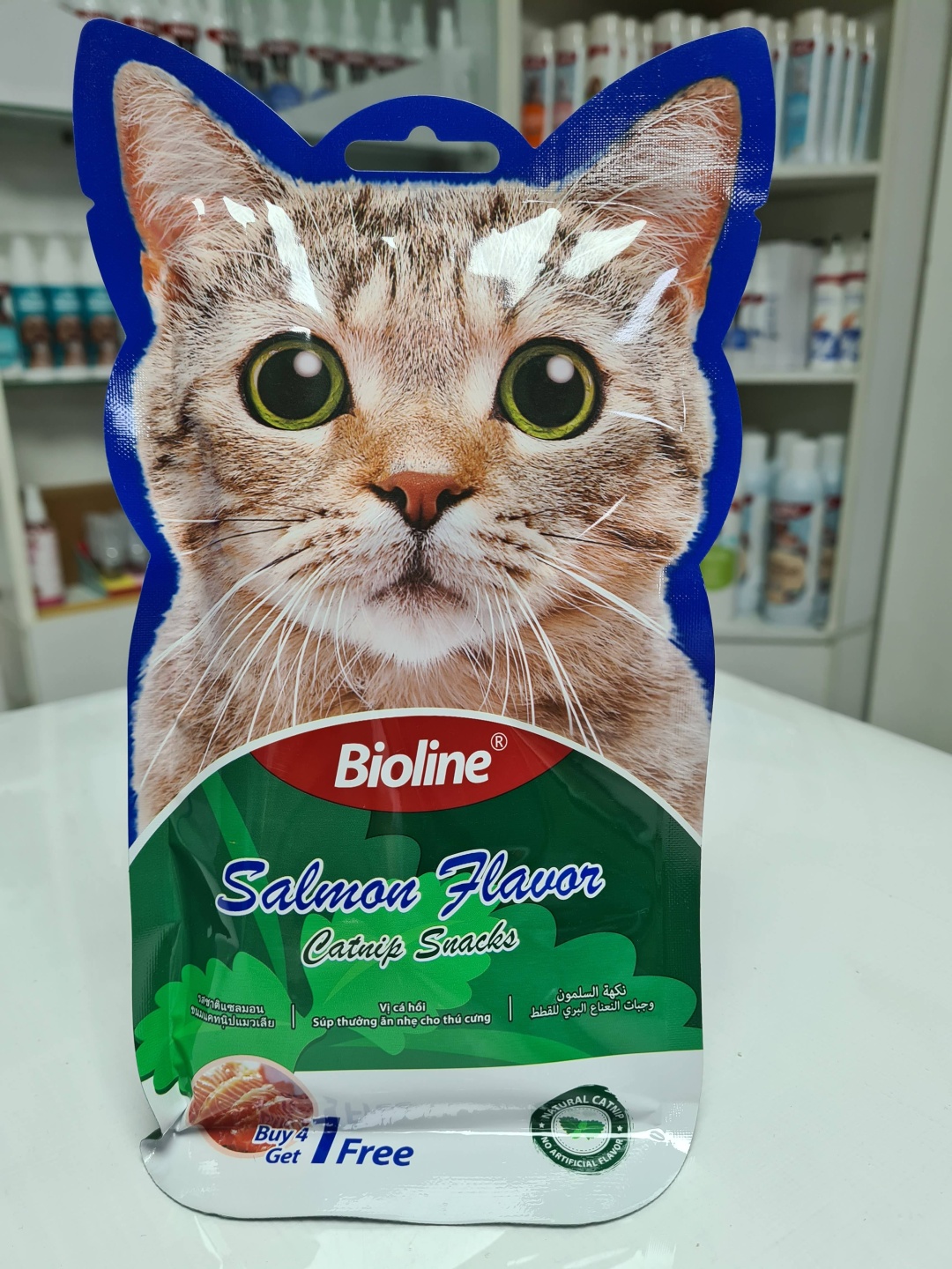 Лакомство BIOLINE паштет мята, лосось 75 г 5 шт