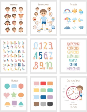 Плакаты CRAFTORY Монтессори, A3, бумага, 9 шт