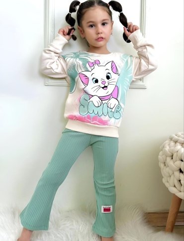 Комплект SERENAD KIDS Коты-аристократы бирюзовый, молочный