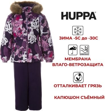 Комплект с комбинезоном HUPPA фиолетовый, розовый