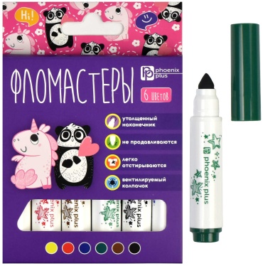 Фломастер Феникс плюс 6 шт