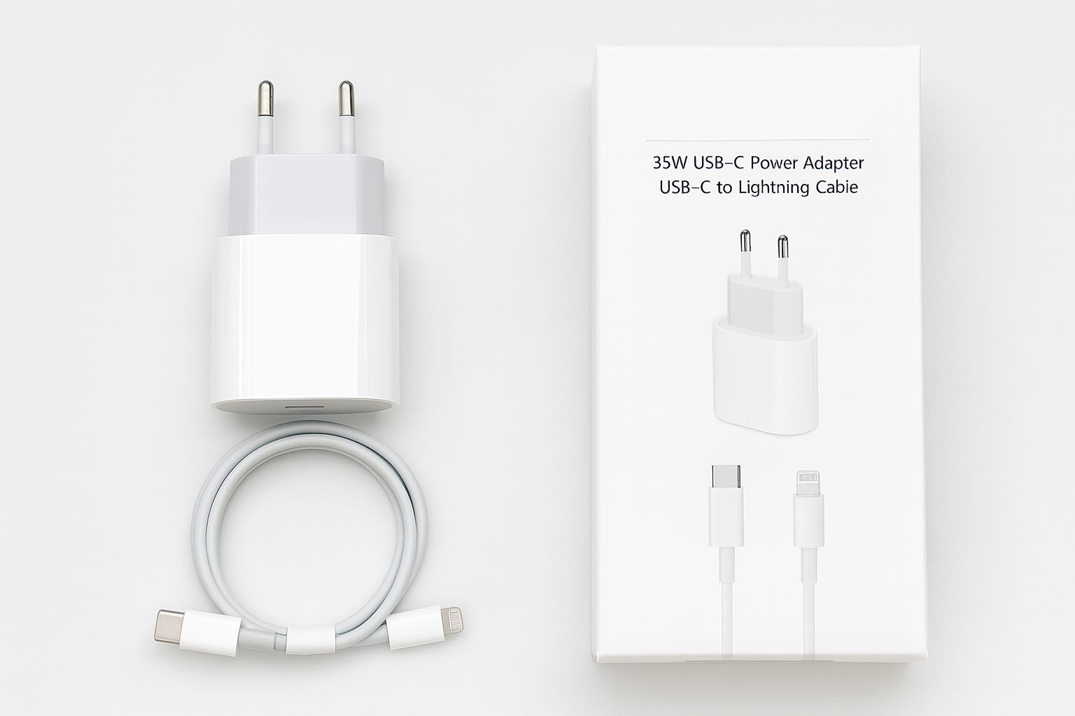 Зарядное устройство А2347 Lightning, USB Type-C белый