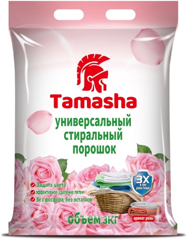 Стиральный порошок Tamasha для белых и светлых тканей Универсальный стиральный порошок 3 кг