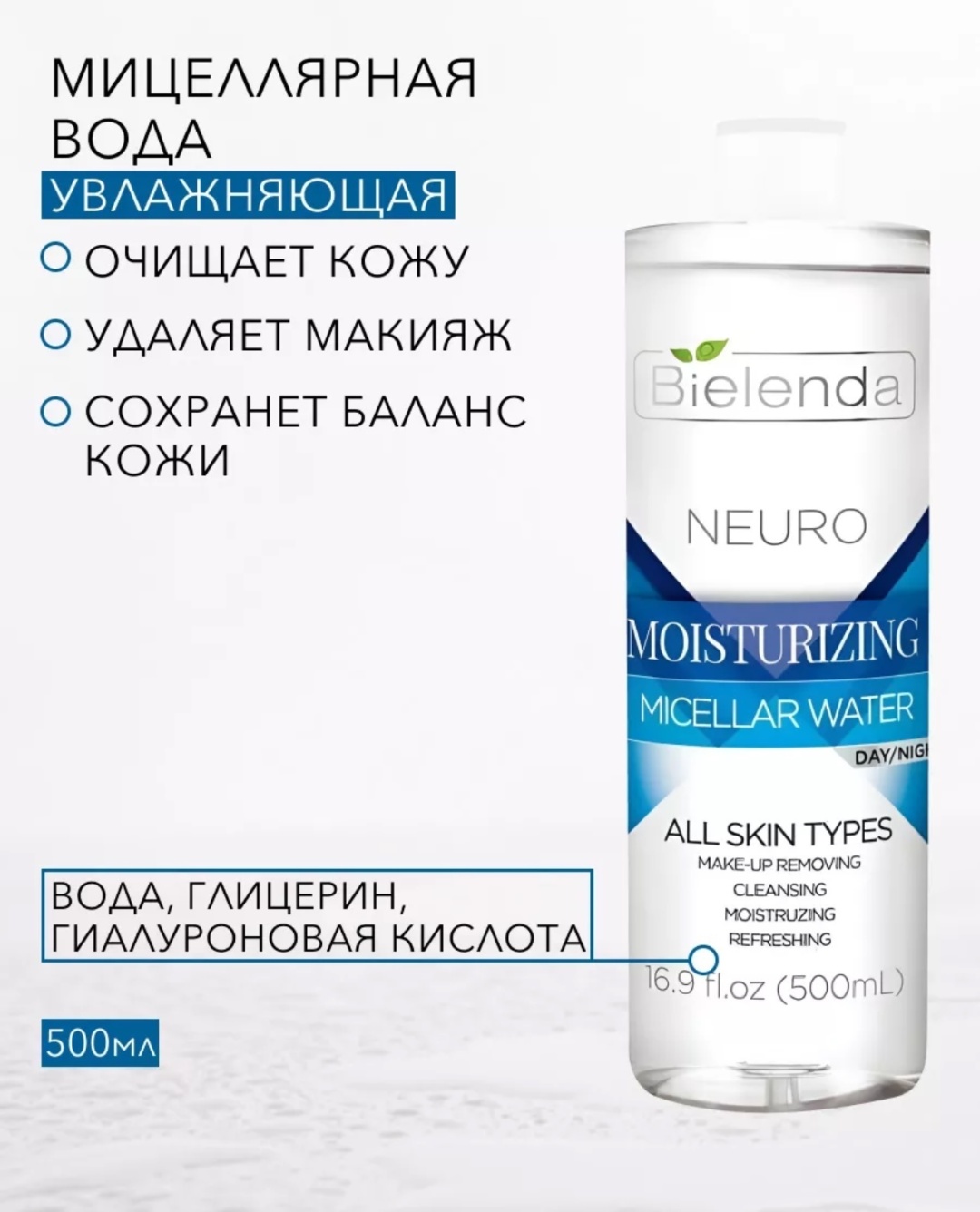 Bielenda Neuro Увлажняющая мицеллярная вода 500 мл