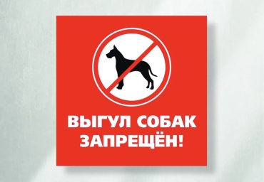 Табличка Выгул собак запрещен! 20x20 см