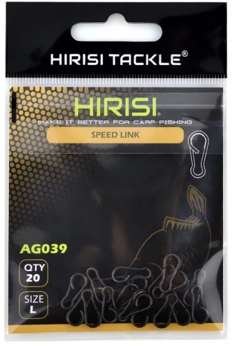 Безузловая застежка HIRISI Застёжки Speed Link, 12.5 мм, 20 шт. Быстросъёмные клипсы для карповой и спиннинговой рыбалки