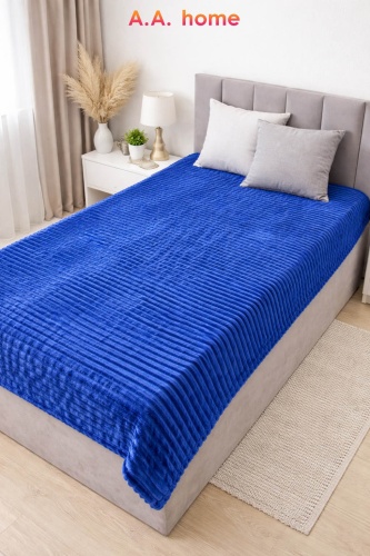 Плед A.A.home 150х200 см, велсофт, синий