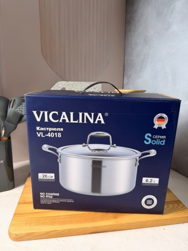 Кастрюля 6.2 л, Vicalina Solid нержавеющая сталь