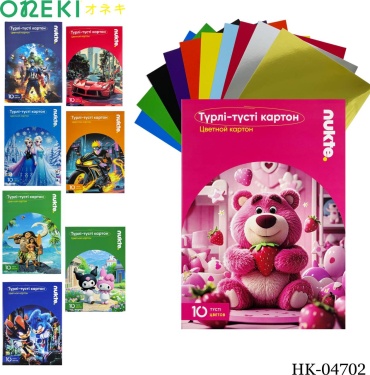 Цветной картон Oneki NK-04702, глянцевый А4, 10 л