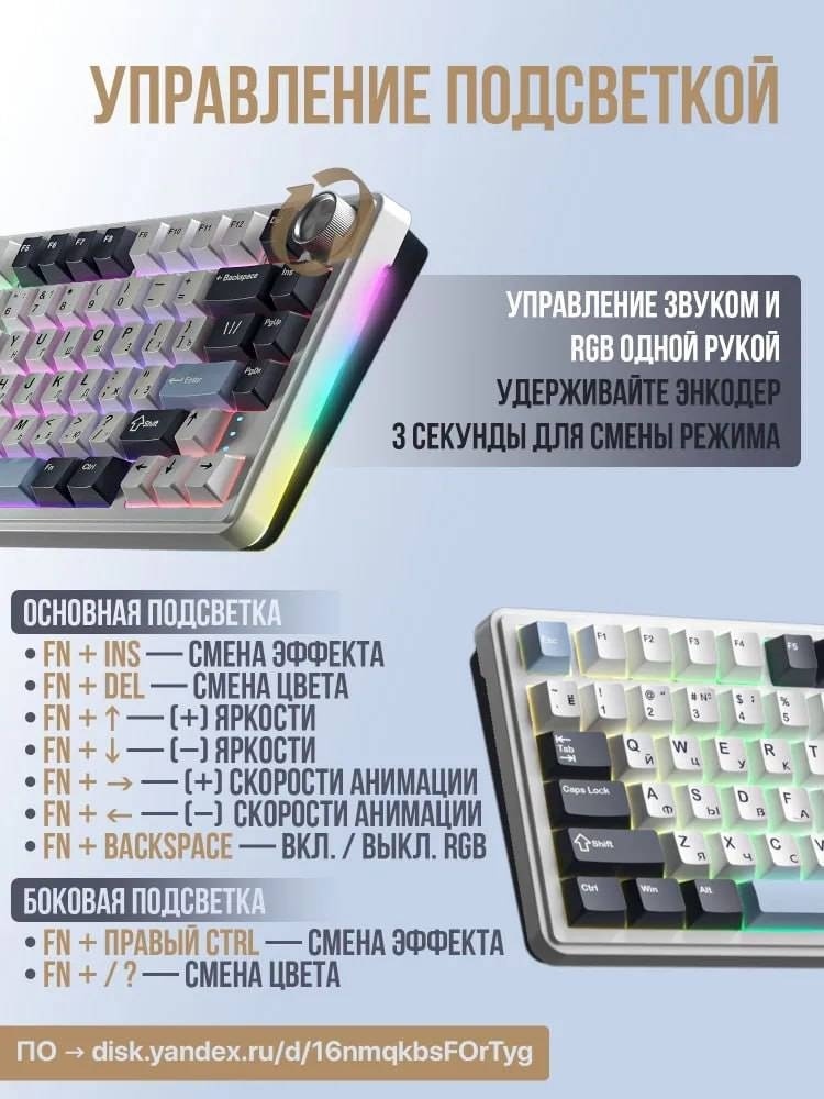 Клавиатура CYBERLYNX RX 75PRO белый