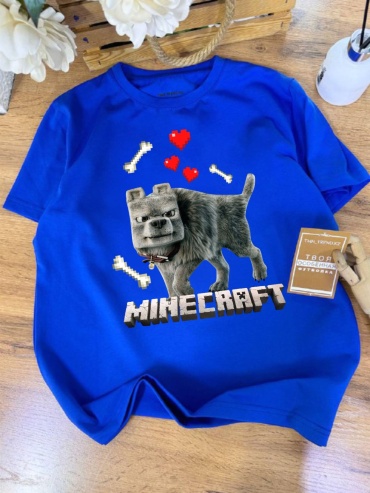 Футболка Майнкрафт Minecraft TMH_TREND.KZ синий, серый