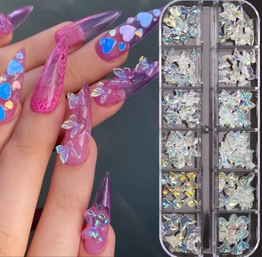 COCOS nail объемные фигуры бабочки, бантики 12 шт