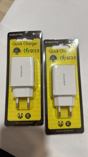 Зарядное устройство Borofone BA21A USB 3 Вт черный