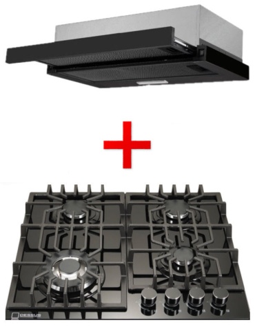Варочная поверхность Dessus DCG-64001B + DH-602B черный