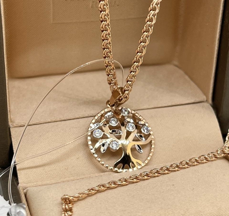 Колье Exclusive Gold Aij284 длина 45 см вес 4.15 г золото, фианит
