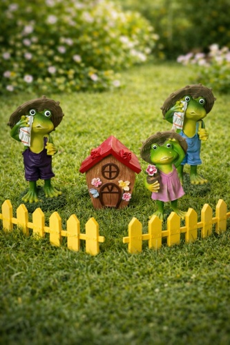 Фигура Фигурка GreenArt Лягушата Садовая фигура 19.5 см
