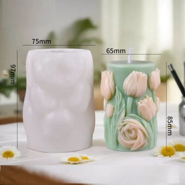 Mold Store Молд Свеча в тюльпанах силикон
