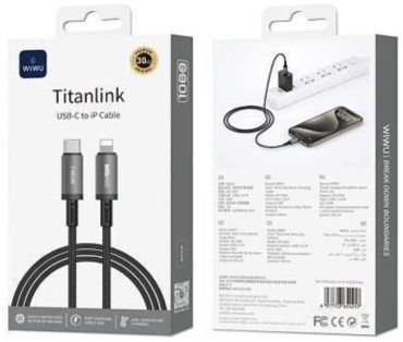 Кабель WIWU Lightning, 1 м, черный