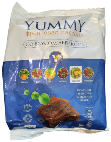 Yummy пастила фруктовая абрикос 250 г