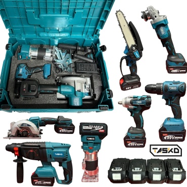 Набор аккумуляторных электроинструментов Tasko TSK-7v1FREZ 7 в 1