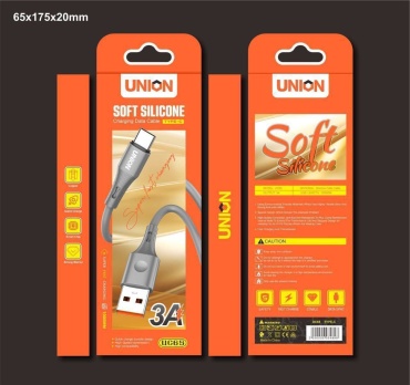 Кабель Union USB 2.0 (F), USB TypeC (M), 1 м, серый
