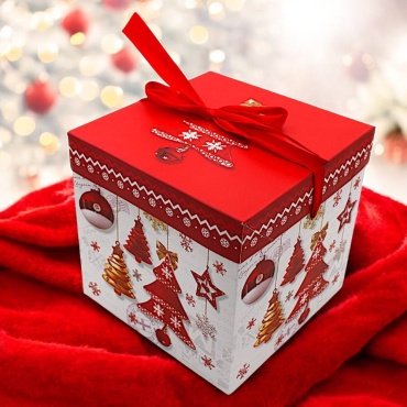 Коробка С Новым годом 1 шт, 15х15х15 см