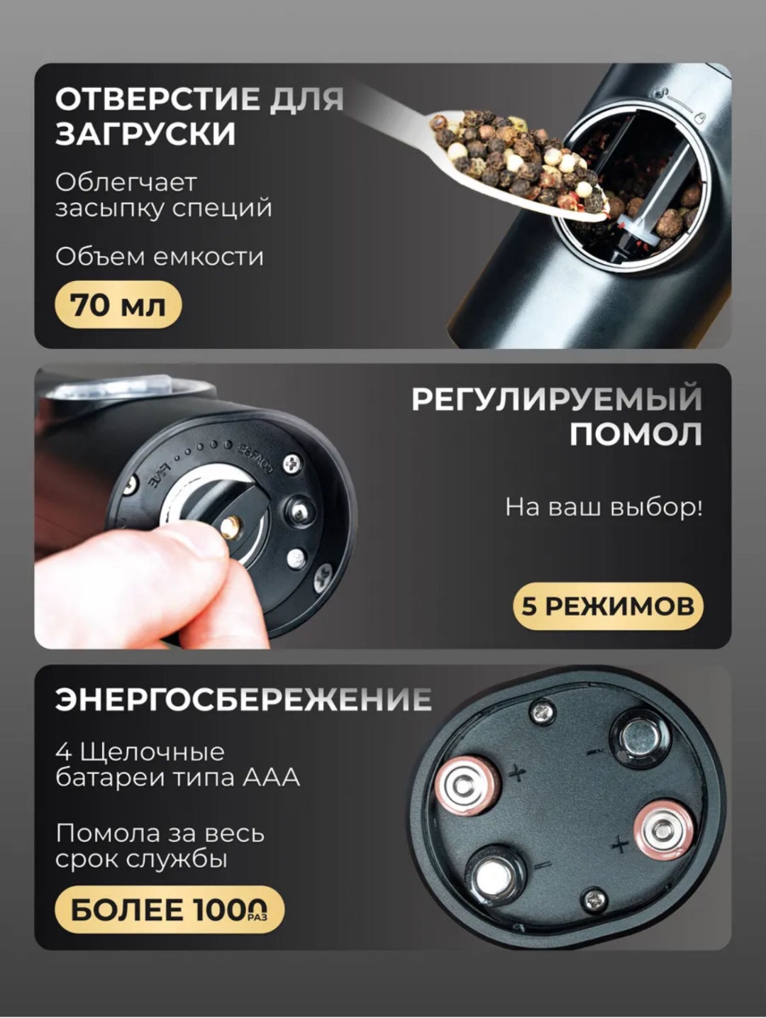 Мельница AYOMI, пластик