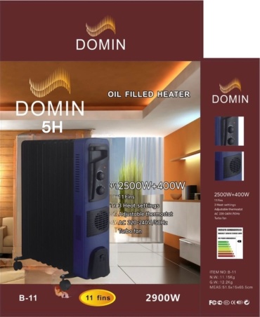 Масляный радиатор 5H 5H-Domin11 черный, синий