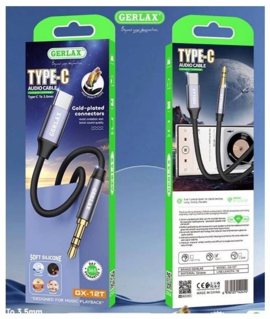 Кабель GERLAX USB Type-C - 3.5 mm jack
