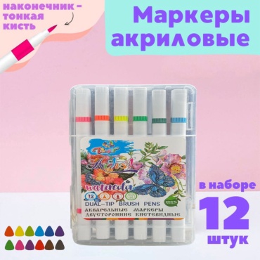 Набор акриловых маркеров 12 штук