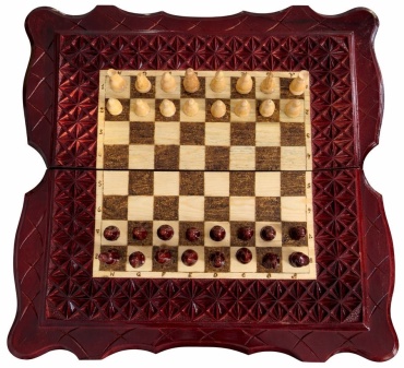 Шахматы,нарды и шашки 3 в 1 дерево 63x60 см