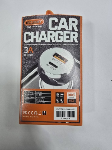 Зарядное устройство Ecusin EA-B01 USB Type-C, USB 20 Вт серебристый
