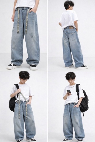 Джинсы свободного кроя My Style голубой