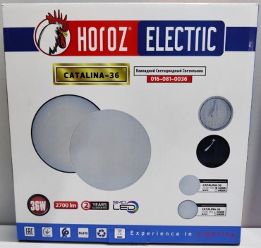 Светильник настенно-потолочный Horoz Electric без цоколя 36 Вт белый