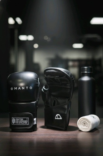 Перчатки Manto Кожаные Черепахи для MMA MG-072 черный L