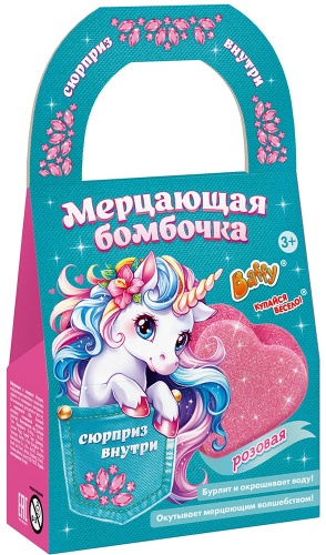 Baffy Мерцающая бомбочка, РОЗОВАЯ (бомбочка-шиммер сердце) бомбочка 60 г