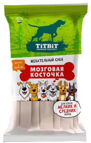 Лакомство TiTBiT 027868 Мозговая косточка для мелких и средних пород 220 г
