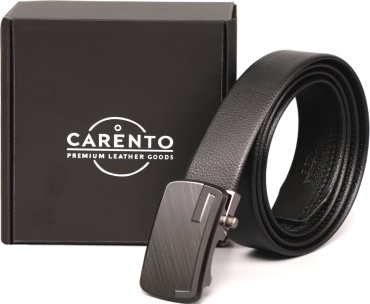 Ремень Carento натуральная кожа 130 см черный