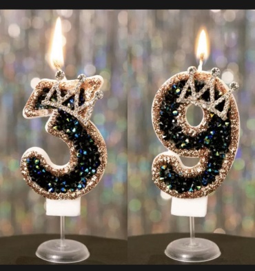 Свеча цифры, 2 шт 7.5 см