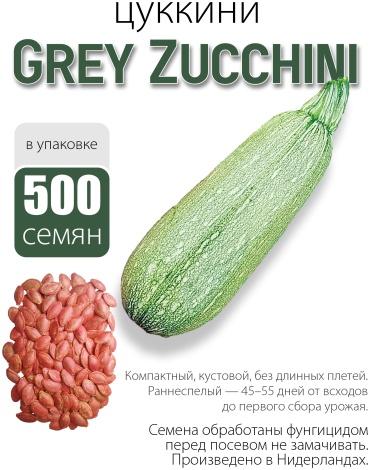 Голландские семена кабачок Grey Zuccuni, 500 шт.