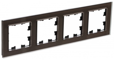 Systeme electric AtlasDesign Nature Рамка 4-пост глянцевое органическое стекло мокко ATN320604, мокко